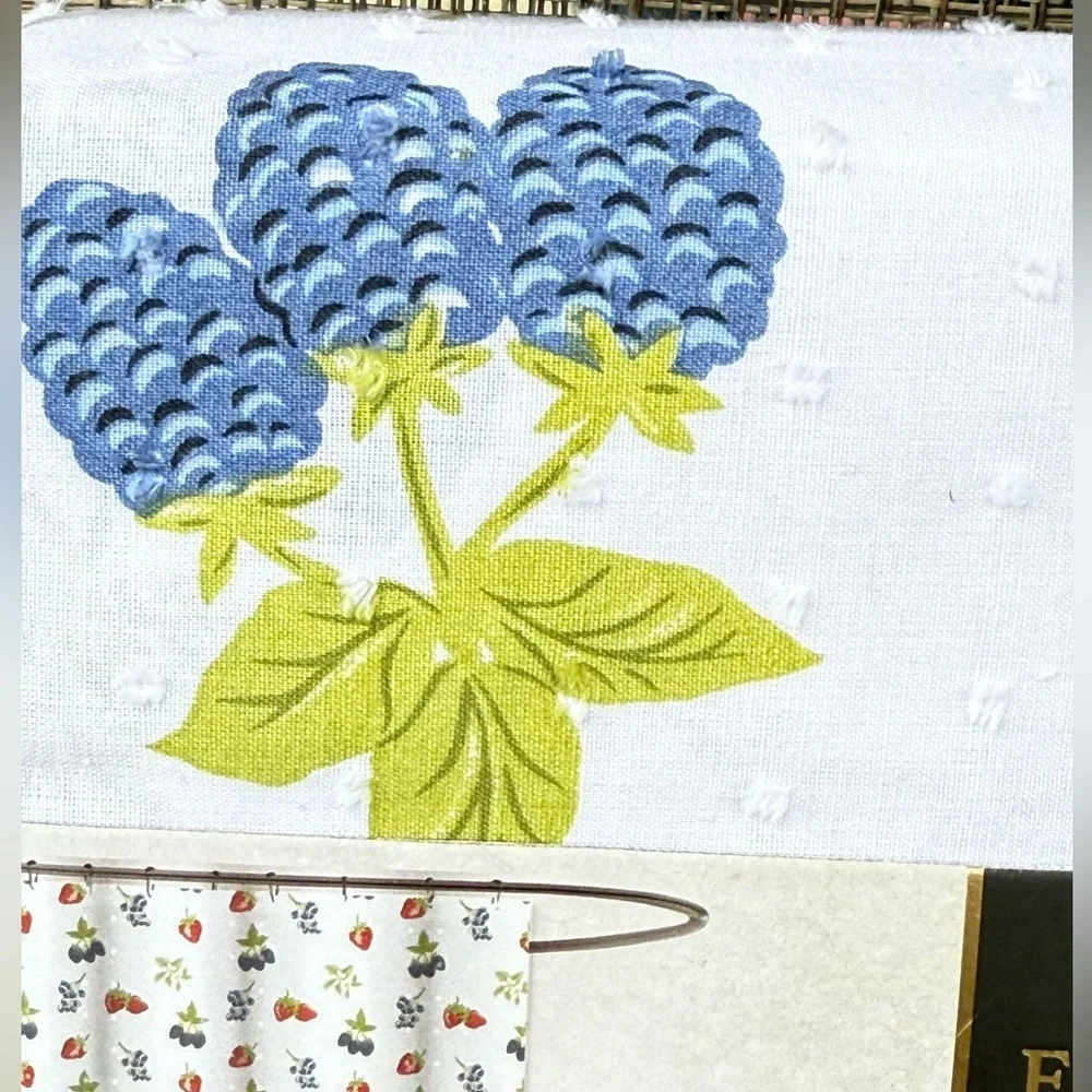 Envogue Home Wild Berries Multicolor Cotton Swiss Dot Fabric Shower Curtain